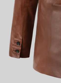 Tan Brown Leather Blazer -Studiosuits Shop 05 21