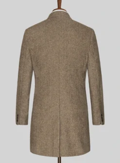 Irish Brown Herringbone Tweed Overcoat -Studiosuits Shop Irishbrownherringbonetweedovercoatlook 2