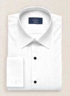 Pleated White Tuxedo Shirt