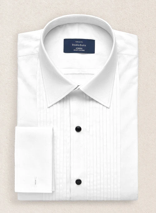 Pleated White Tuxedo Shirt 1 Pleated White Tuxedo Shirt