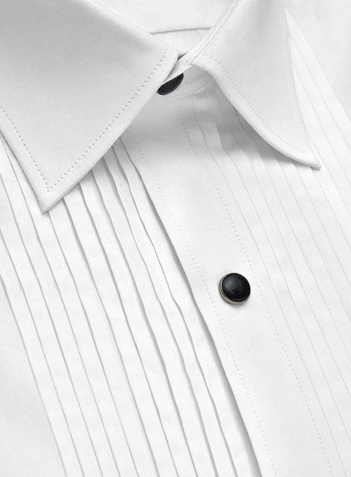 Pleated White Tuxedo Shirt 5 Pleated White Tuxedo Shirt - Image 5