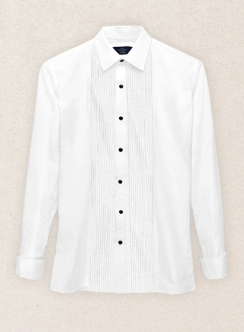 Pleated White Tuxedo Shirt 6 Pleated White Tuxedo Shirt - Image 6
