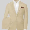 Beige Feather Cotton Canvas Stretch Suit
