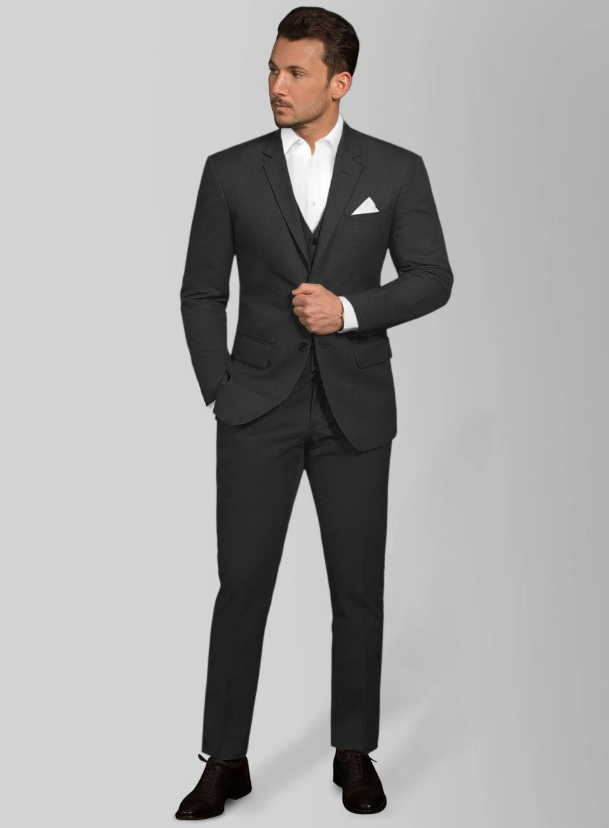 Black Feather Cotton Canvas Stretch Suit 2 Black Feather Cotton Canvas Stretch Suit - Image 2