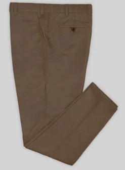 Washed Brown Feather Cotton Canvas Stretch Chino Pants -Studiosuits Shop brownfeathercottoncanvasstretchlook 2