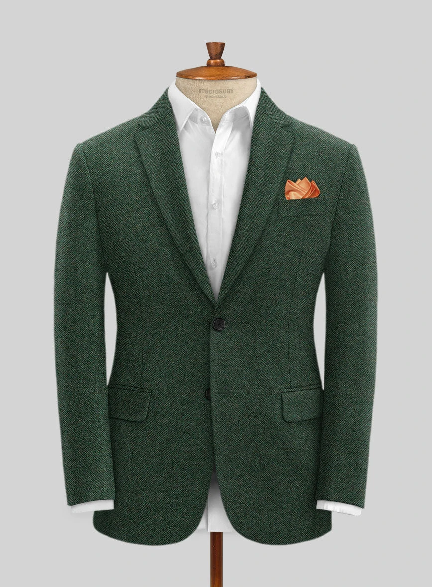Bottle Green Herringbone Tweed Suit 5 Bottle Green Herringbone Tweed Suit - Image 5