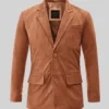 Burnt Orange Suede Leather Blazer