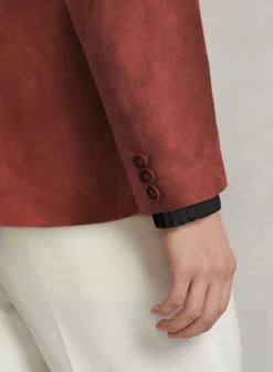 Burnt Red Suede Leather Blazer -Studiosuits Shop burntredsuedeleatherblazerlk 3