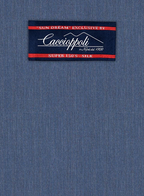 Caccioppoli Sun Dream Rafana Blue Wool Silk Suit 2 Caccioppoli Sun Dream Rafana Blue Wool Silk Suit - Image 2