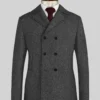 Charcoal Flecks Donegal Tweed Pea Coat