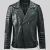 Outlaw Burnt Charcoal Leather Jacket