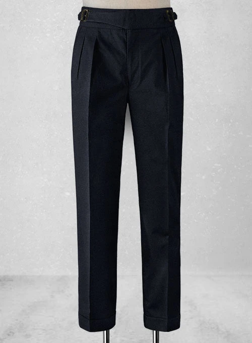 Dark Navy Blue Chino Gurkha Trousers 1 Dark Navy Blue Chino Gurkha Trousers