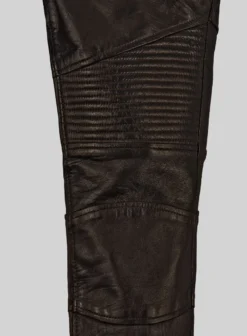 Delphic Soft Dark Brown Biker Leather Jeans -Studiosuits Shop delphicleatherbikerjeanslook 2