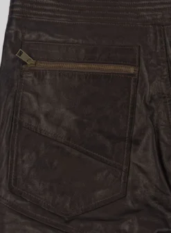 Delphic Soft Dark Brown Biker Leather Jeans -Studiosuits Shop delphicleatherbikerjeanslook 4