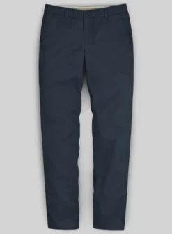 Washed Dark Blue Stretch Chino Pants