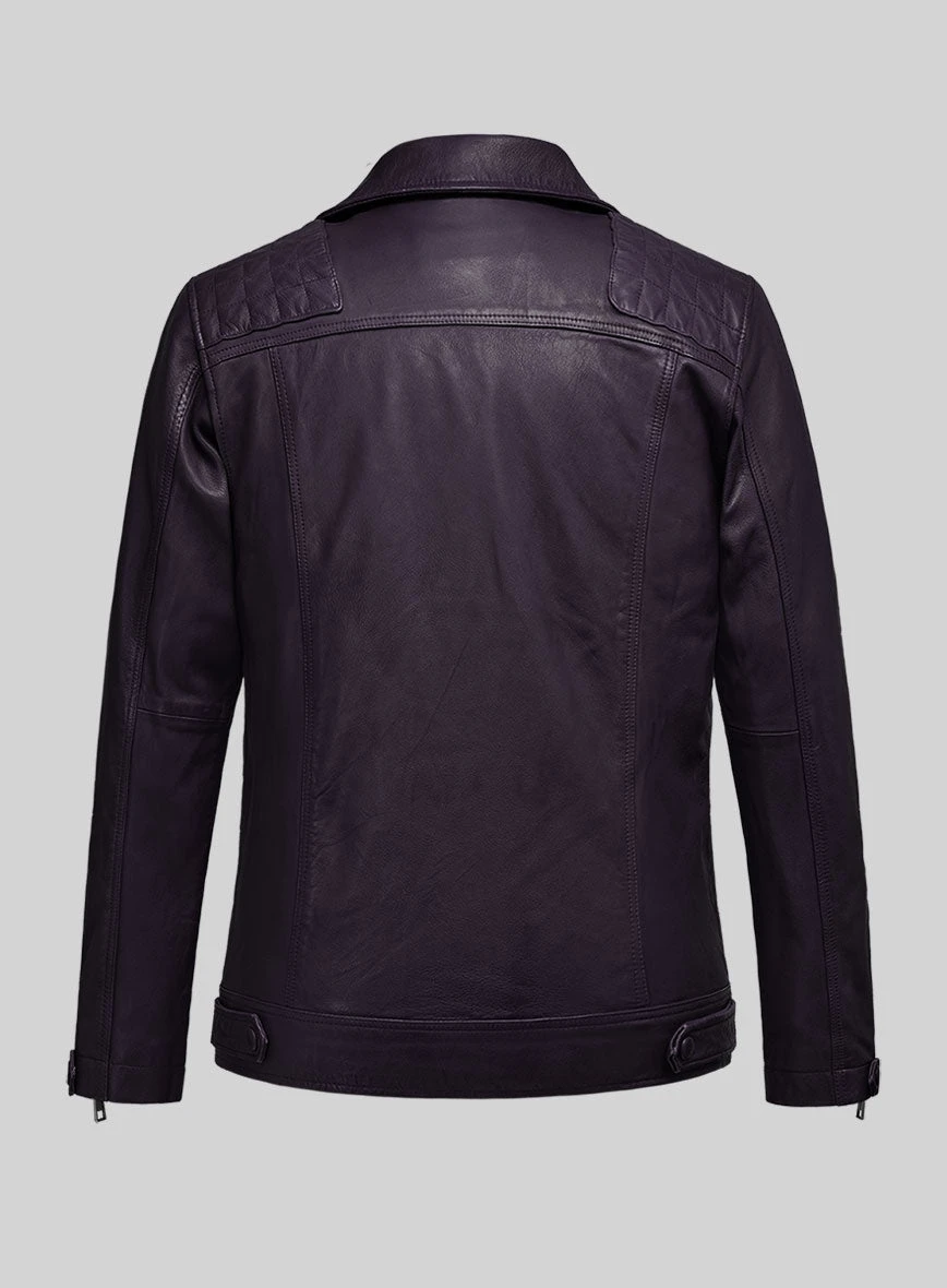 Emberstrike Purple Biker Leather Jacket 6 Emberstrike Purple Biker Leather Jacket - Image 6