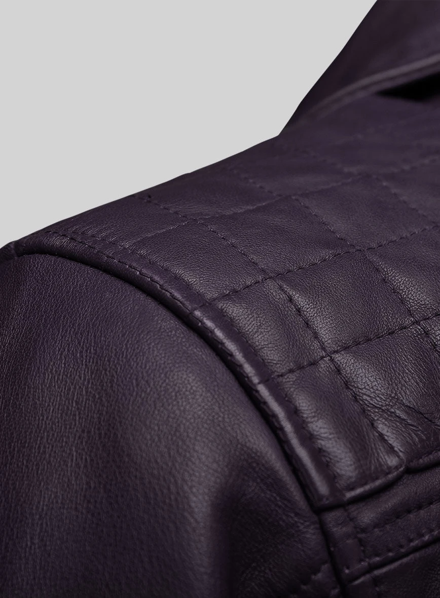 Emberstrike Purple Biker Leather Jacket 3 Emberstrike Purple Biker Leather Jacket - Image 3