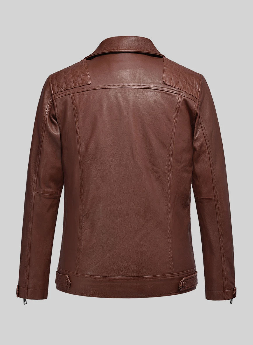Emberstrike Tan Biker Leather Jacket 6 Emberstrike Tan Biker Leather Jacket - Image 6