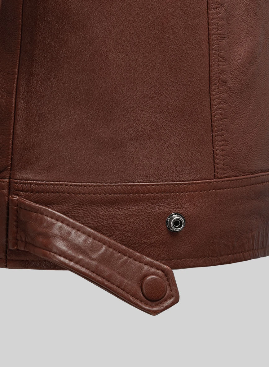 Emberstrike Tan Biker Leather Jacket 4 Emberstrike Tan Biker Leather Jacket - Image 4