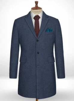Empire Blue Tweed Overcoat