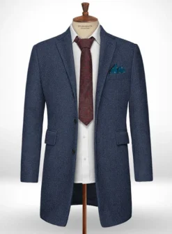 Empire Blue Tweed Overcoat -Studiosuits Shop empirebluetweedovercoatlook 2
