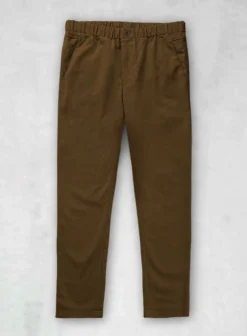 Easy Pants Brown Cotton Canvas