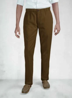 Easy Pants Brown Cotton Canvas -Studiosuits Shop esypantsbrncotcanvas 1