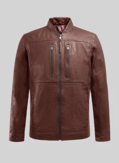 Galeforce Tan Biker Leather Jacket