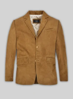 Ginger Brown Suede Leather Blazer