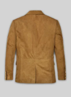 Ginger Brown Suede Leather Blazer -Studiosuits Shop gingerbrwnsuedeleatherblazerlook 1