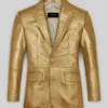 Golden Catwalk Leather Blazer # 2