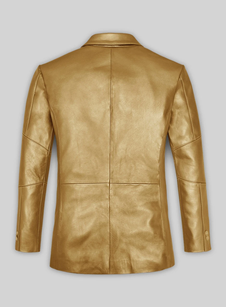 Golden Catwalk Leather Blazer # 2 2 Golden Catwalk Leather Blazer # 2 - Image 2