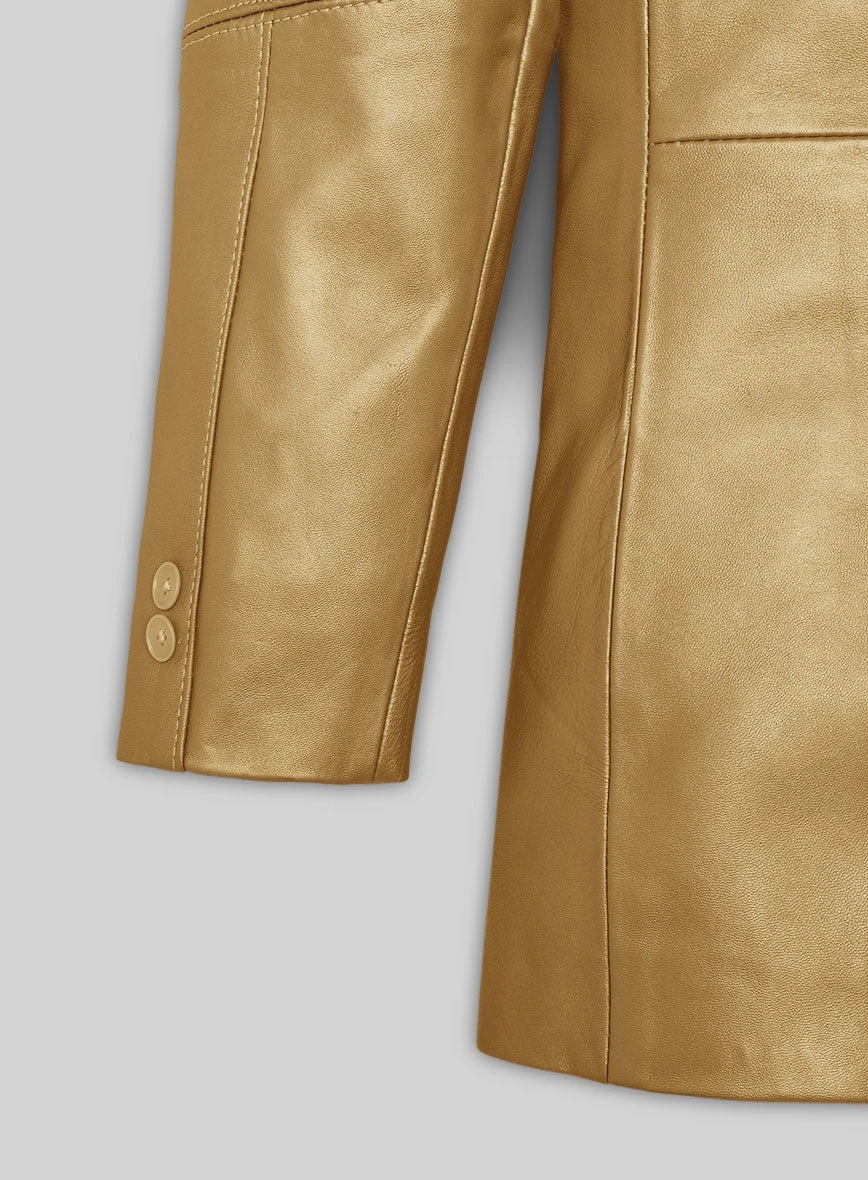 Golden Catwalk Leather Blazer # 2 5 Golden Catwalk Leather Blazer # 2 - Image 5