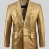 Gold Leather Blazer