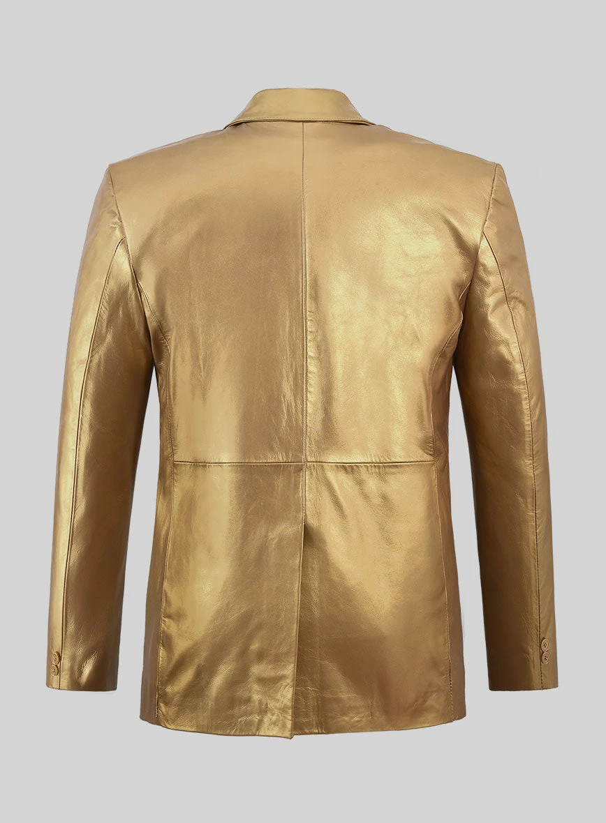 Gold Leather Blazer 2 Gold Leather Blazer - Image 2