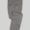Gray Feather Cotton Canvas Stretch Pants