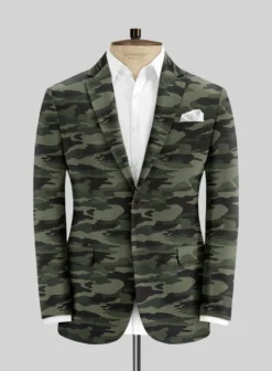 Green Stretch Camo Suit -Studiosuits Shop greenstretchcamosuitlook 1