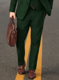 Green Corduroy Suit -Studiosuits Shop greenthickcorduroysuitlook 3