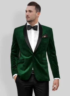 Green Velvet Tuxedo Jacket