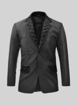 Harper Burnt Charcoal Leather Blazer