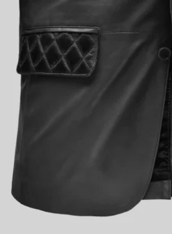 Harper Burnt Charcoal Leather Blazer -Studiosuits Shop harperburntcharcoalleatherblazer 2