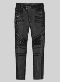 Hector Burnt Charcoal Leather Pants