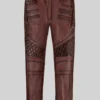 Hector Burnt Maroon Leather Pants