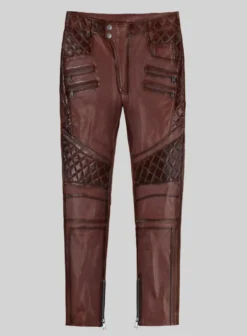 Hector Burnt Maroon Leather Pants
