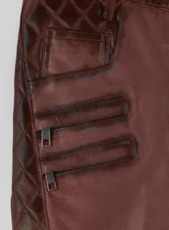 Hector Burnt Maroon Leather Pants -Studiosuits Shop hectorburntmaroonleatherpantslk 3
