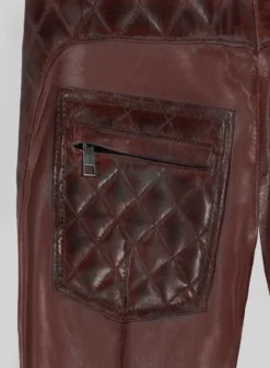 Hector Burnt Maroon Leather Pants -Studiosuits Shop hectorburntmaroonleatherpantslk 5