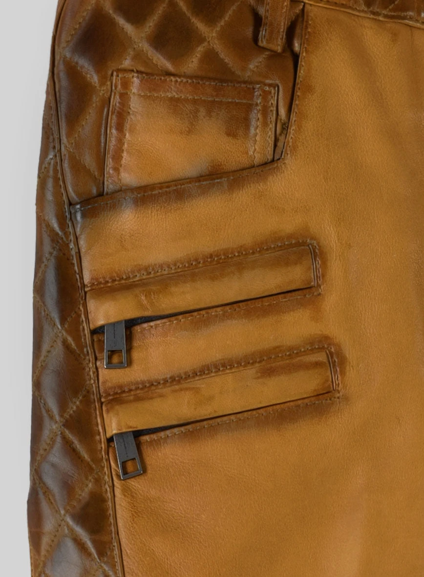 Hector Burnt Mustard Leather Pants 4 Hector Burnt Mustard Leather Pants - Image 4