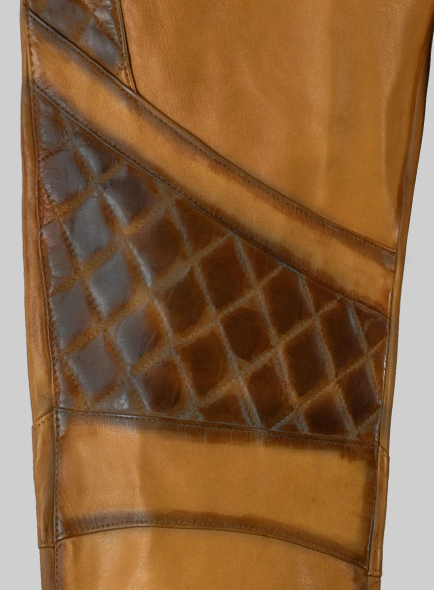 Hector Burnt Mustard Leather Pants 5 Hector Burnt Mustard Leather Pants - Image 5