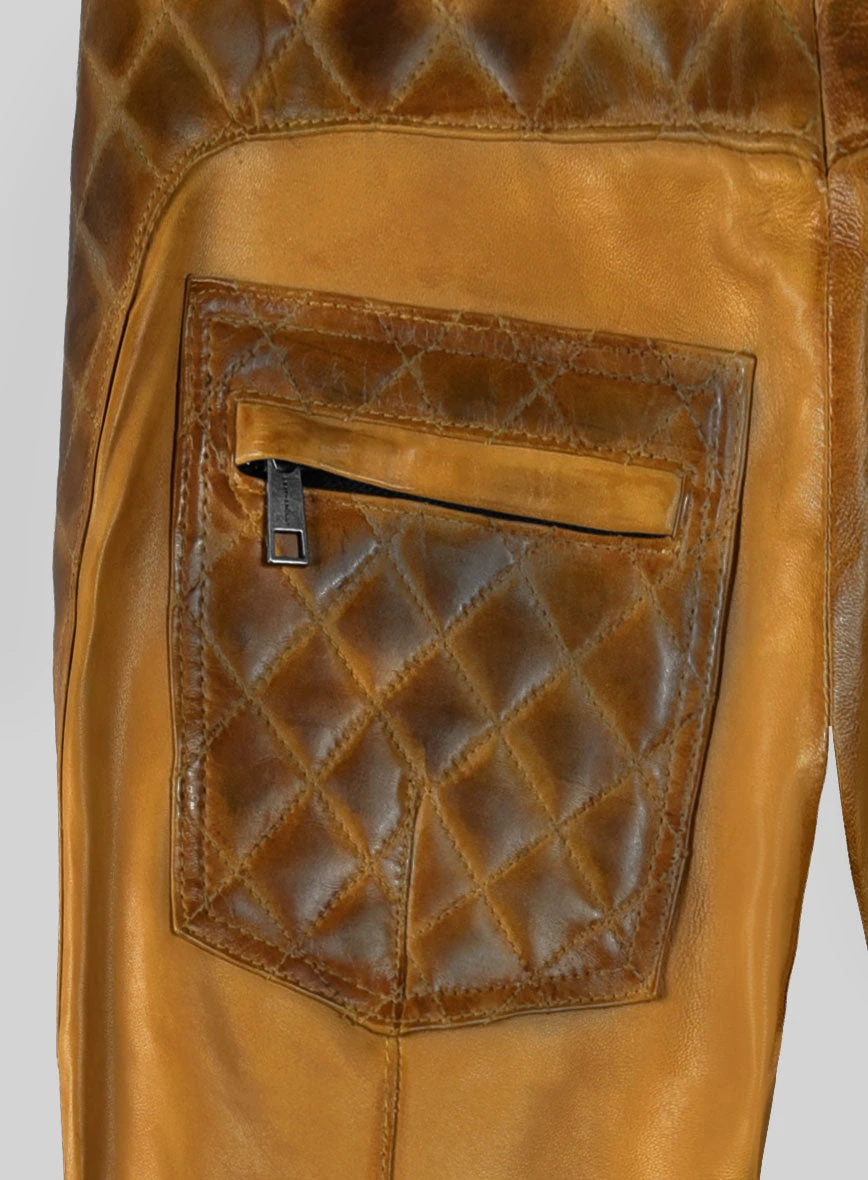 Hector Burnt Mustard Leather Pants 6 Hector Burnt Mustard Leather Pants - Image 6