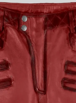 Hector Burnt Red Leather Pants -Studiosuits Shop hectorburntredleatherpantslk 2